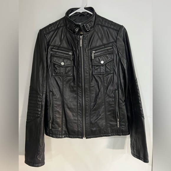 Michael Kors black super soft leather moto jacket - Picture 1 of 4